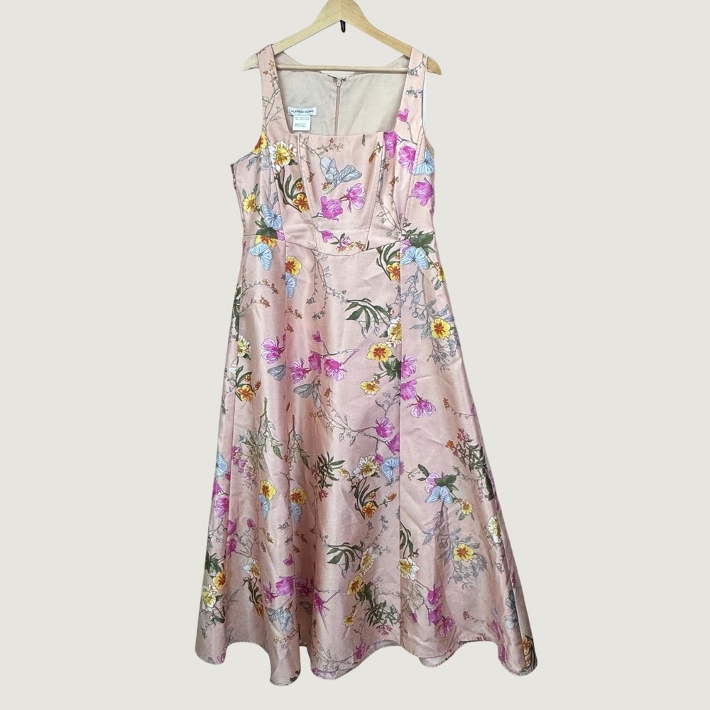 ALFRED SUNG Blush Pink Floral Maxi Dress